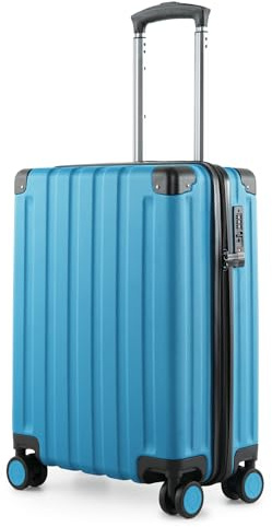 Hauptstadtkoffer Q-Damm - Handgepäck 54x37x21, TSA, 4 Rollen, Reisekoffer, Hartschalenkoffer, Rollkoffer, Handgepäckkoffer, Bordgepäck Koffer, Cyanblau