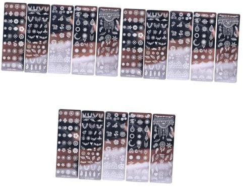 FRCOLOR 15pcs Nail Stamping Plates Templates Nail Art Stamp Plates Art Supplies Designs