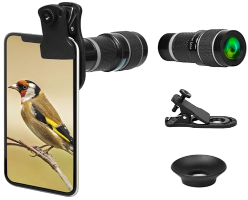 20X Long Focus Objektiv, Telezoom Objektiv langes Fokus Zoom Teleobjektiv Handyobjektiv Kameraobjektiv mit Clip, Handy Objektiv Linse Kit, Teleobjektiv für IOS iPhone und meisten Android Smartphone
