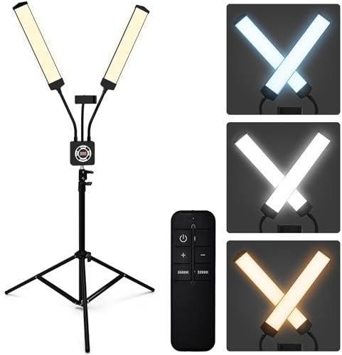 Esthetician Light with Tripod Stand and Phone Holder, Floor Lamp, Lash Lamp for Eyelash Extensions, [Upgrade] Touch Switch Lash Light for Makeup, Tattoo, Photography, Selfie, Video Recording（Black）