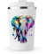 MAXIKIWI - Insulated Double Walled, Leakproof Stainless Steel Mug, Coffee or Tea Travel Tumbler with Lid, Keep Drinks Hot and Cold - Colorful Elephant Watercolor - 350ml
