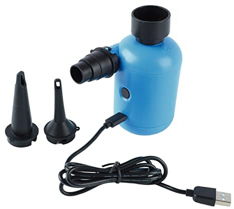 Elektrische Luftpumpe, Blau Tragbare Inflator Deflatorpumpe Mit 3 Düsen, USB Elektropumpe Für Schlauchboote Für Luftmatratzen, Schlauchboote, Planschbecken, Strandspielzeug