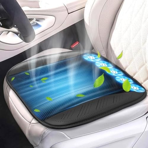 LifeUp USB-Kühlendes Sitzkissen für Auto, Bürostuhl, kühlender Sitzbezug mit 5 Ventilatoren, atmungsaktiv, Sommer-Autositz-Kühlkissen, 1 Stück (schwarz)
