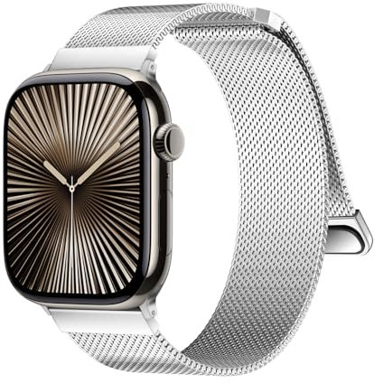 MRVOEBC Cinturino in Acciaio inox Compatibile con Apple Watch Ultra 49mm 46mm 45mm 44mm 42mm 41mm 40mm 38mm, Cinturino Compatibile con iWatch Series 10/9/8/7/6/5/4/3/2/1/SE