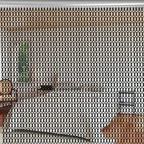 KIMISS Aluminium Metal Chain Strip Curtain - Effective Fly Ct Control, Door Screen & Room Divider, Suitable for Homes, Shops, Conservatories - Easy to Install