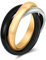 Joievievie 3-in-1-Ring, 3-in-1-Ring, ineinandergreifende Ringe, dreifarbig, Ehering, Hochzeitsschmuck, für Herren und Damen, Edelstahl