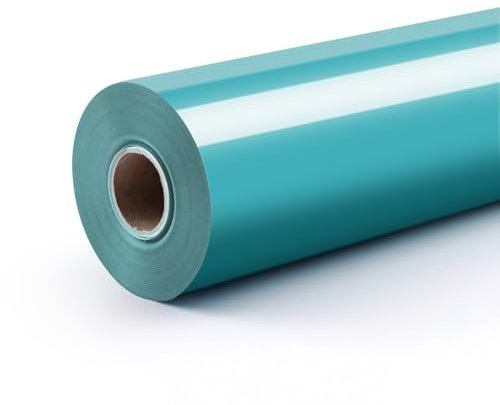 LOKLIK Heat Transfer Vinyl Roll - Iron-On HTV for T-Shirts & Fabrics - Durable Machine Washable Craft Vinyl for Use with Heat Press Machines (Aqua Blue)