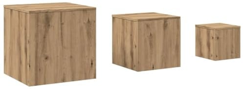 vidaXL Beistelltische 3 STK. Artisan-Eiche Holzwerkstoff