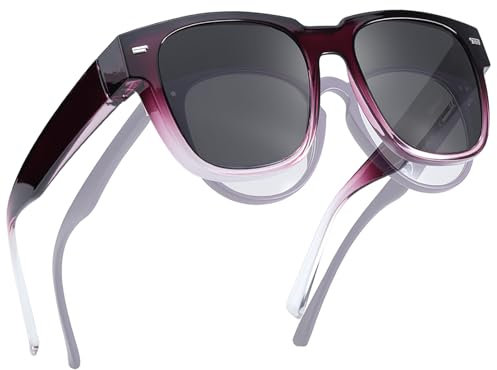 Myiaur Polarisiert Überzieh Sonnenbrille Damen Sonnenbrille für Brillenträger UV400 Mit UV Schutz TR90 Rahmen Leichtgewicht