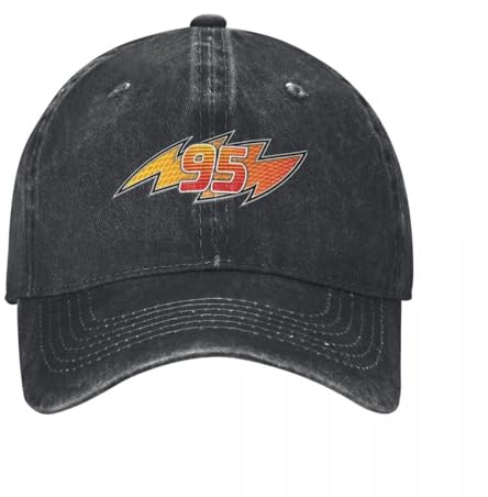Autos Lightning McQueen Ich Bin Speed Baseballmützen Distressed Denim Nummer 95 Cartoon Snapback Cap Unisex Outdoor Workouts Geschenk Hut Baumwolle, für alle Jahreszeiten