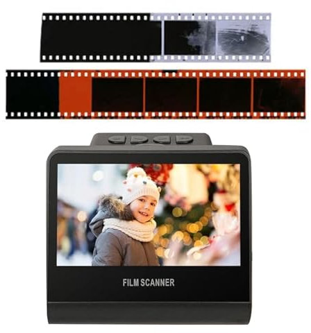 Yanmis 22MP-Filmscanner mit großem 5-Zoll-LCD-Bildschirm, konvertiert Schwarz-Weiß, Einzelfarben, Negative und Dias in hochauflösende JPEG-Digitalfotos, eingebauter 16-GB-Speicher