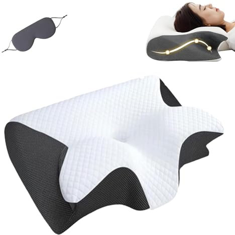 Tildreams Memory Foam Konturkissen für Nackenstütze Orthopädisches Ergonomisches Kissen für Seitenschläfer Entlastung Druckkissen zum Schlafen Weiß