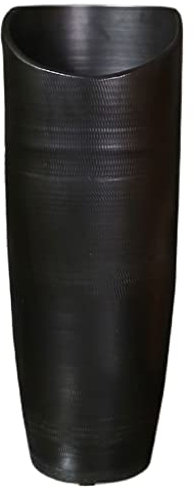 XDAWQP Lavabo sur Pied, lavabo de Salle de Bain autoportant, lavabo sur Pied Noir, lavabo intégré avec Robinet