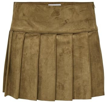 ONLY Onltulip Faux Suede Pleat Skirt OTW