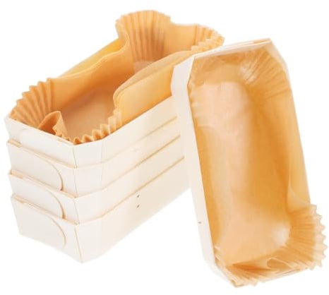 Luxshiny 5 Pièces Moule À Gâteau En Papier Avec Doublure En Bois Moule À Pâtisserie Antiadhésif Résistant À La Chaleur Sans Fond Pour Four Desserts Thés De L'Après-Midi Et Fêtes