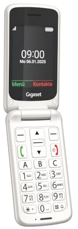 Gigaset GL595 Klapphandy mit SOS-Taste, 2,8 Zoll-Farbdisplay, Perlweiß