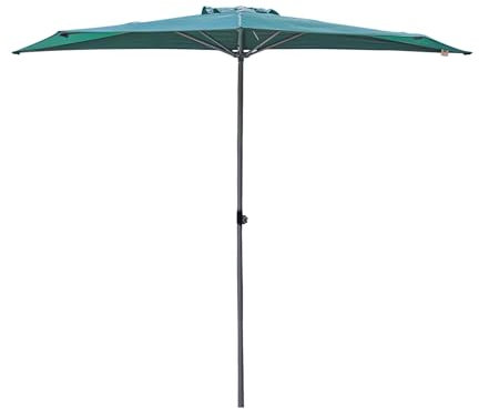 Sonnenschirm Halbrund, verstellbar, 300 cm, mit 5 Stahlrippen, perfekt für Garten, Balkon, Terrassenschirm für den Außenbereich und Sonnenschutz