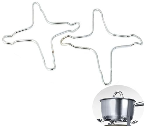 Zpeiran Support Universel pour Cuisinière à Gaz - Lot de 2 Pièces en Acier Inoxydable 10 cm - Réducteur de Gaz pour Wok, Casserole, Poêle et Cafetière - Accessoire de Cuisine Sécurisé