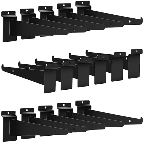 Slatwall Regalhalterung, Slatwall-Zubehör, robuste Lamellen-Wandregalhalterung mit Lippe für Garage und Einzelhandel und Aufbewahrungssysteme für Zuhause, 20,3 cm, 16 Stück