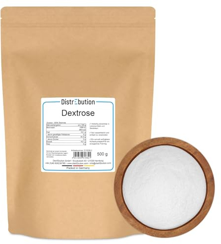 Dextrose Pulver Monohydrat 500 g - Reiner Traubenzucker für Eis & Getränke, Schnelle Energie, Hochwertiger Süßstoff