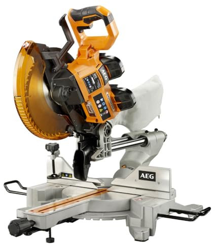 AEG - Scie Radiale à coupe d’onglet 254mm Brushless 18 Volts [PRO18V] - 3900tr/min - Fonctionne avec 1 ou 2 batteries - livrée avec 1 lame 48 dents et sans batterie - BPS18-254BL-0