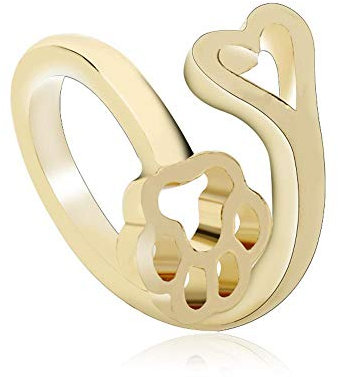 Aoligei Einstellbarer Ring Hohle Katze Kralle-förmigen Legierung öffnen Ring Plating Gold Anti-Allergie-Ring Abitur Geschenk senden Freund der Familie