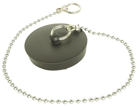 SOMATHERM FOR YOU - C107 - tapa de PVC negro Ø40 / 45 Cadena no laborable 300mm Grifos enchufe viene con dos anillos partidos