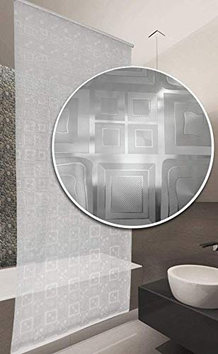 Bathroom Shower Curtain Roller Blind Extra Long, 4 Width Sizes (Wide 140 x Drop 240cm)