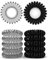 10er Set Spiral Haargummi - Haargummis für weniger Spliss und gebrochene Haare - Haargummi Spirale für feine Haarpartien - Telefonkabel Spiralhaargummi, transparent & schwarz, 3,5 cm