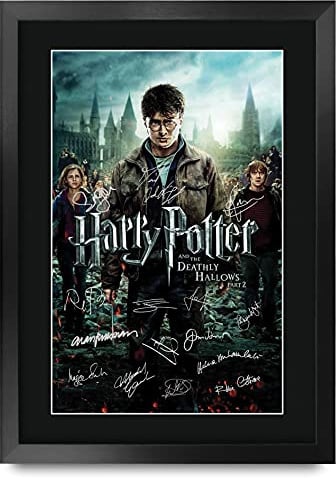 HWC Trading Deathly Hallows Part 2 Die Darsteller Daniel Radcliffe Emma Watson Rupert Grint Geschenke Printed Poster Autogramm Bild für Film-Memorabilia Fans Signed - A3 Eingerahmt