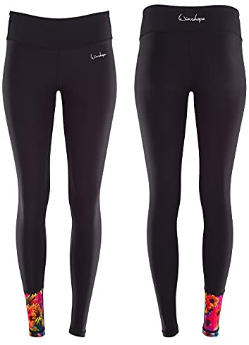 WINSHAPE Damen Leggings Functional Power Shape Tights Ael106, Rainbow Flowers, Slim Style