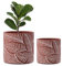 FairyLavie Plant Pots, 17+14 CM Cement Pots Planters with Drainage Hole and Plastic Stopper, Flower Pots for Indoor Outdoor Plant, Great for Home Decor, Set of 2