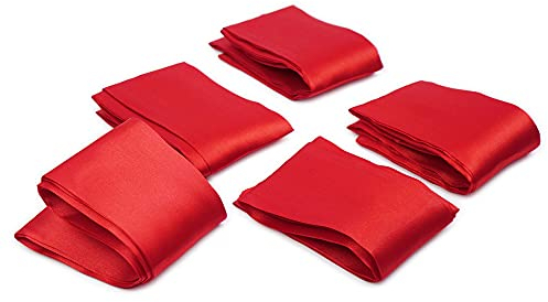Premium Satin BDSM Bondageschal Augenbinde Bondage Fessel Schal Set (Rot - 5er Set)
