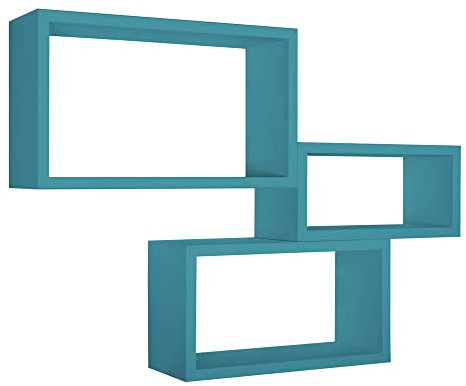 SET 3 CUBI ARREDO TRITTICO BLU