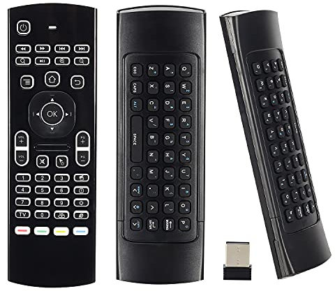 Retroilluminazione 2.4G Air Mouse Mini Tastiera Telecomando Wireless Multifunzionale con Apprendimento Infrarossi, Air Control per Android Smart TV Box, 3-Gyro e 3-Gsensor, G Box HTPC Mini PC, PS3/4