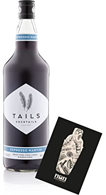 Tails Cocktails Espresso Martini 1L (14,9% Vol) Fertig Cocktail Ready to Drink mit Mixcompany Grußkarte- [Enthält Sulfite]