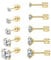 5 Pairs Stud Earrings Set,Hypoallergenic Earrings 316L Stainless Steel Double Round Cubic Zirconia Ear Ringing Jewelry for Women Men Boys & Girls 2-6mm Silver (Gold)