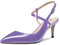 Aachcol Donna Slingback Pumps Cinturino alla Caviglia Scarpe Spillo Medio Tacco Heel Chiusa a Punta Scarpe 6.5 CM Viola Verniciata 45 EU