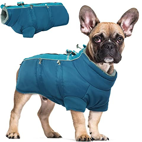 Hjyokuso Wasserdichter Hundemantel Winter Warme Jacke, Hundejacken für kleine Mittel Große Hunde, Hundepullover, Winddichte Wintermantel Hund mit Reflektierender Streifen und Reißverschluss XS