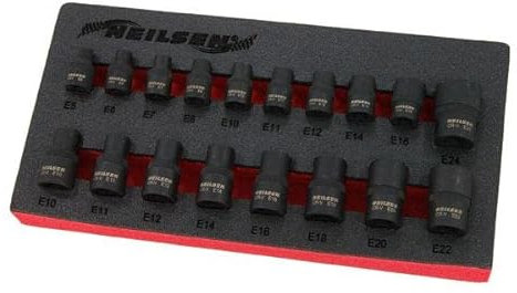 E Torx External Torx T Star Socket Set Impact 3/8 & 1/2 DR 18-Piece E5-E24
