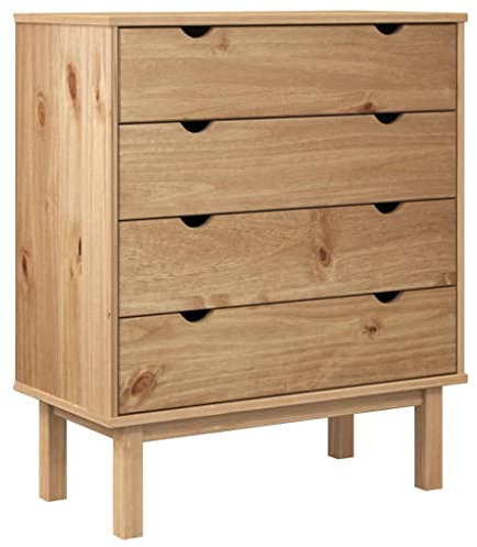 vidaXL Cómoda Cajonera Almacenamiento Organizador Mueble Dormitorio Cocina Salón Entrada Aparador Armario Decoración de Madera Maciza de Pino