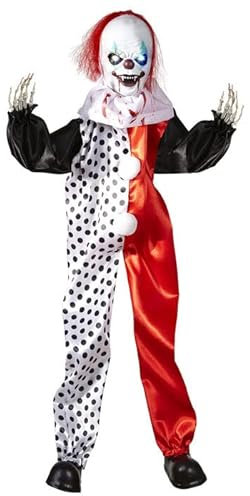 PARTY DISCOUNT NEU Halloween-Figur Killer-Clown mit leuchtenden Augen, Größe ca. 90 cm
