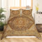 Weinlese Bettwäsche 220x240 Terrakotta Persische Bettbezug,Retro Böhmische Bett Set Oriental Medaillon Bettwäsche Set mit 2 Kissenbezüge,Tribal Paisley Ästhetische Zimmer Dekor für Frauen Mädchen