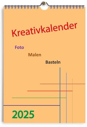 Bastelkalender 2026 DIN A4 Hochformat zum Basteln und Selbstgestalten DIY (Lachs)