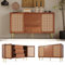 ZYLOYAL10 Schubladenkommode Kommode, Rattan Sideboard Highboard für Schlafzimmer & alle Wohnräume, für Wohnzimmer Schlafzimmer,Nussbaum (2 Türen und 3 Schubladen－H90/B150/T40 cm)