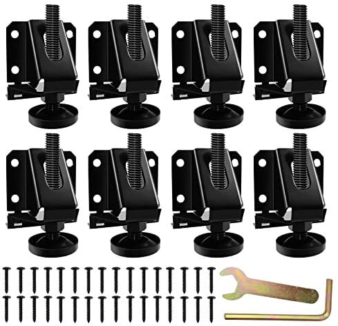 LOSCHEN 8PCS Heavy Duty Adjustable Leveling Feet for Furniture,Hexagon Nuts Lock Furniture Legs Levelers,for Table, Cabinets, Workbench,Shelving Units and More
