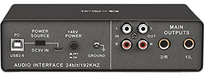 Tweovnai Carte Son Externe Deux EntréEs et Quatre Sorties Carte Son StéRéO FantôMe 48V Brancher et Utiliser Convient pour Windows Linux PC