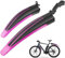 Ledeak Ensemble de garde-boue de vélo portable et réglable pour vélo de route, VTT, vélo de route, vélo de route, garde-boue avant et arrière, rose