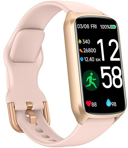 Amzhero Smart Watch for Women Men Kids, Fitness Tracker Watch with 24/7 Heart Rate, Blood Oxygen, Blood Pressure, Step Counter, 5ATM Waterproof Pedometer Activity Trackers for Android iOS