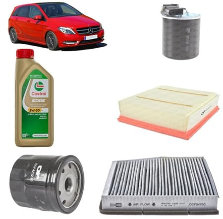 Kit 4 filtri + 5 L olio Edge 5W30 LL per Classe B W246 W242 gasolio 160CDI 180CDI (2011-2018)
